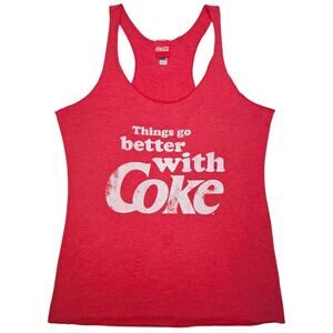 Vintage 90s Coca-Cola Coke Tank Top Womens Large Red White Things Go Better With